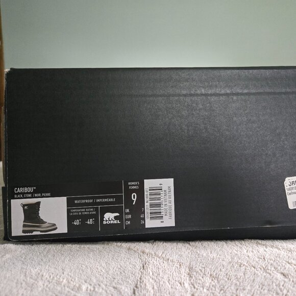 Sorel CARIBOU Waterproof Sherpa Insulated Mid-Calf Black/Stone Bootie NL1005-011 - Picture 8 of 13